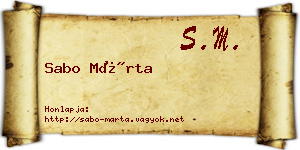 Sabo Márta névjegykártya
