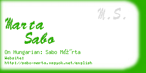 marta sabo business card